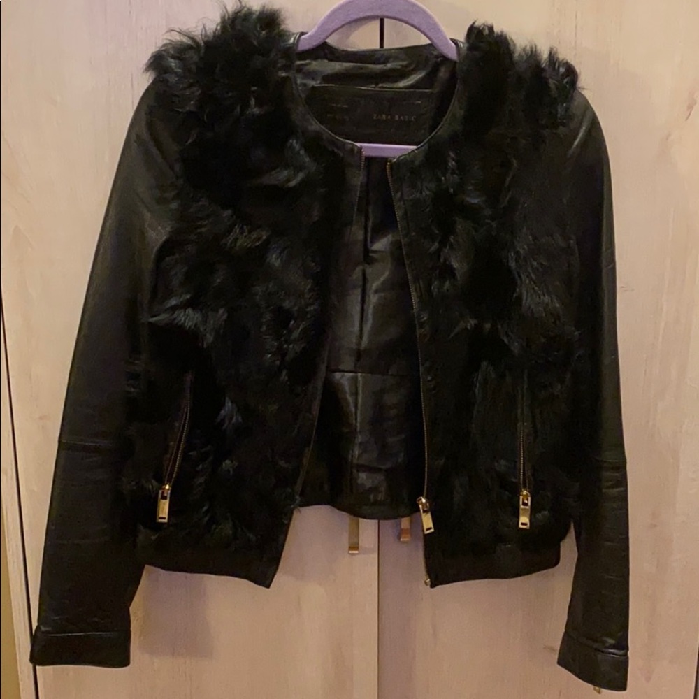 Zara Faux Fur Leather Jacket